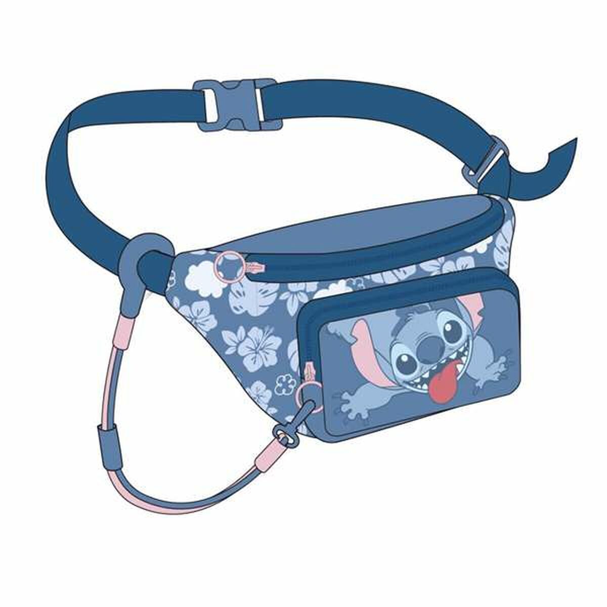 Bolsa de Cintura Stitch Azul 25,0 x 11,0 x 1,6 cm
