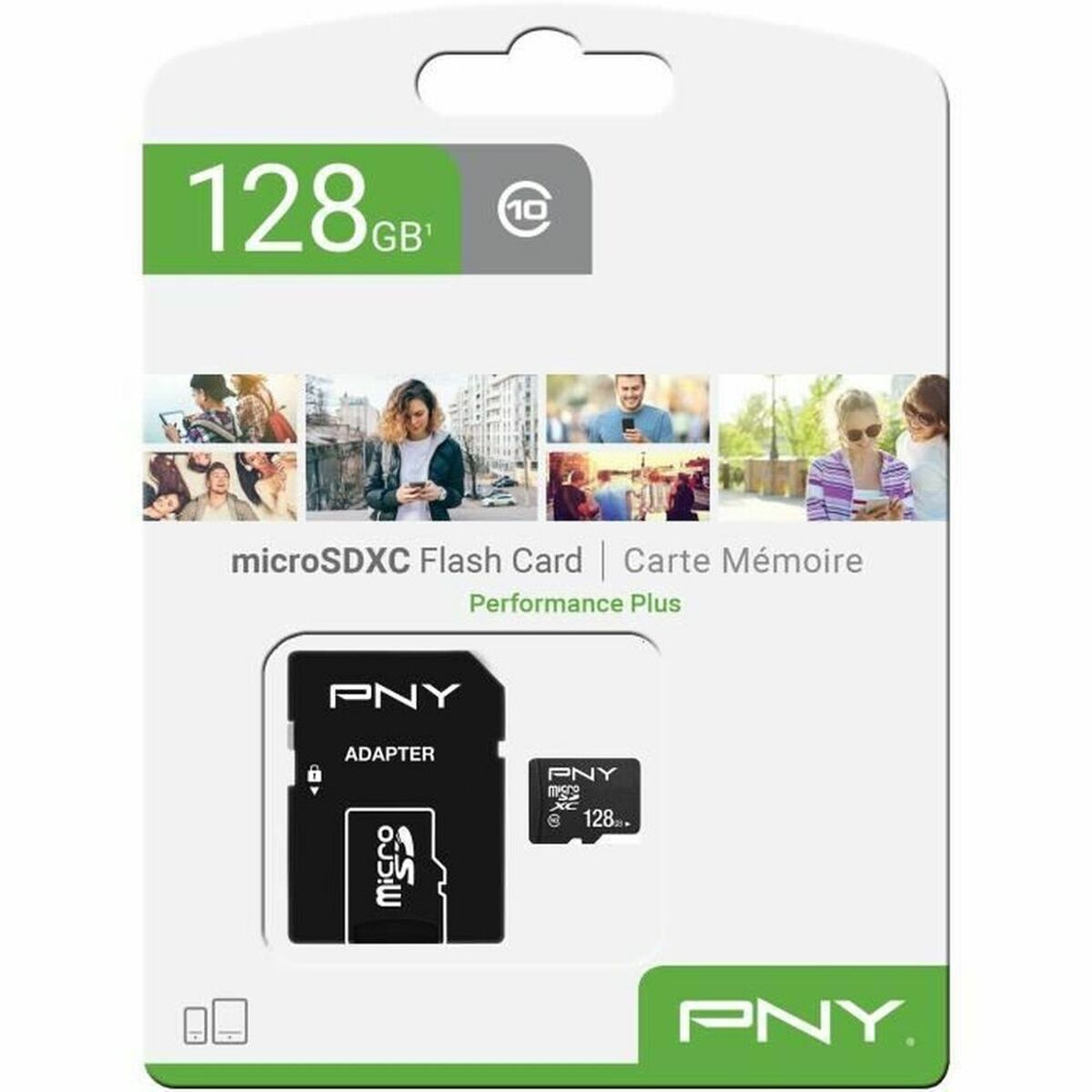 Cartão de Memória Micro SD com Adaptador PNY Performance Plus 128