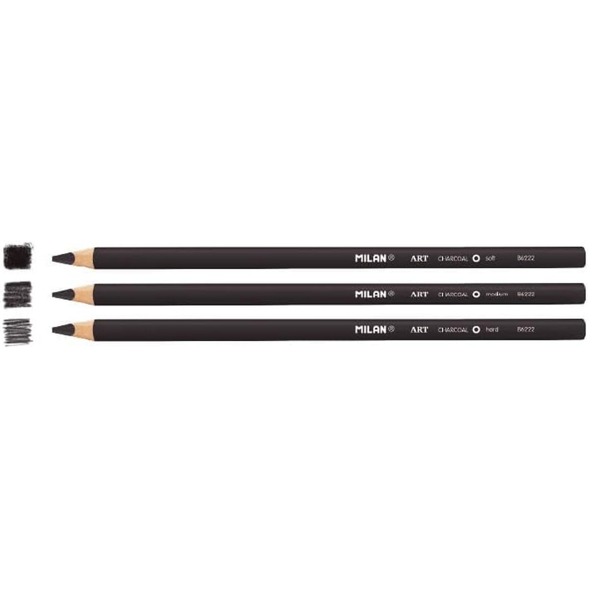 Conjunto de Lápis Milan Art Preto 4 mm Redondo 3 Peças