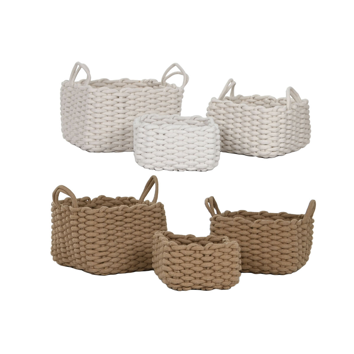 Conjunto de Cestas Home ESPRIT Corda 28 x 28 x 18 cm