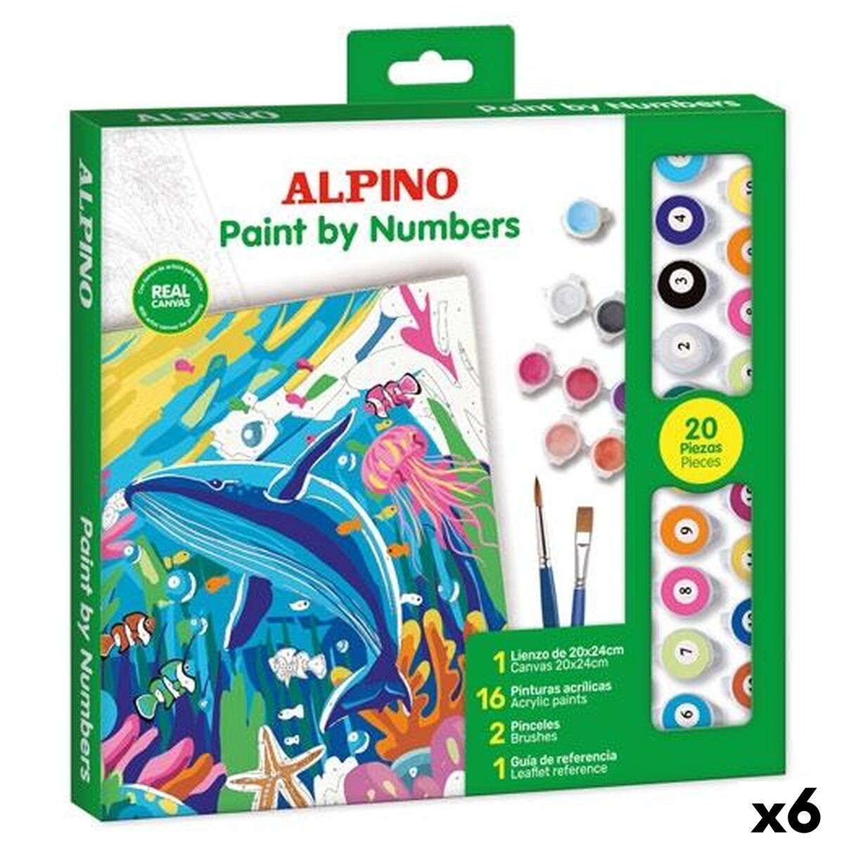 Conjunto de pintura por números Alpino Ocean 6 Unidades