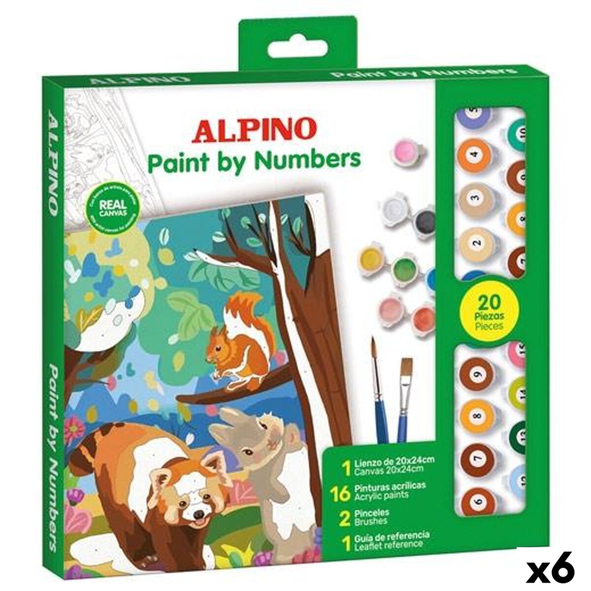 Conjunto de pintura por números Alpino Forest 6 Unidades