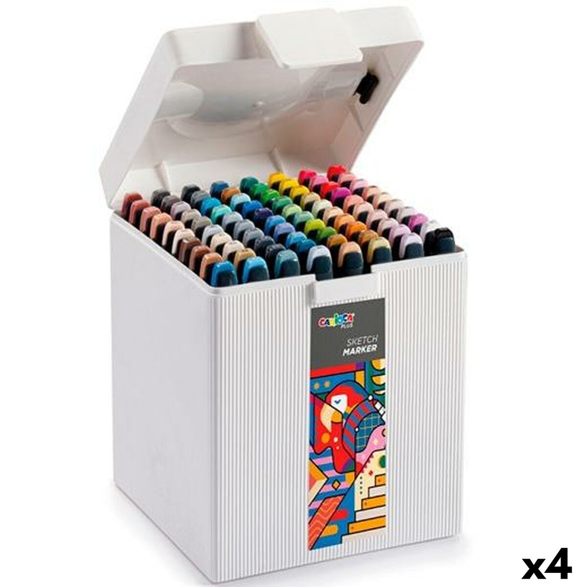 Conjunto de Canetas de Feltro Carioca PLUS SKETCH MARKER Multicolor 80 Peças (4 Unidades)