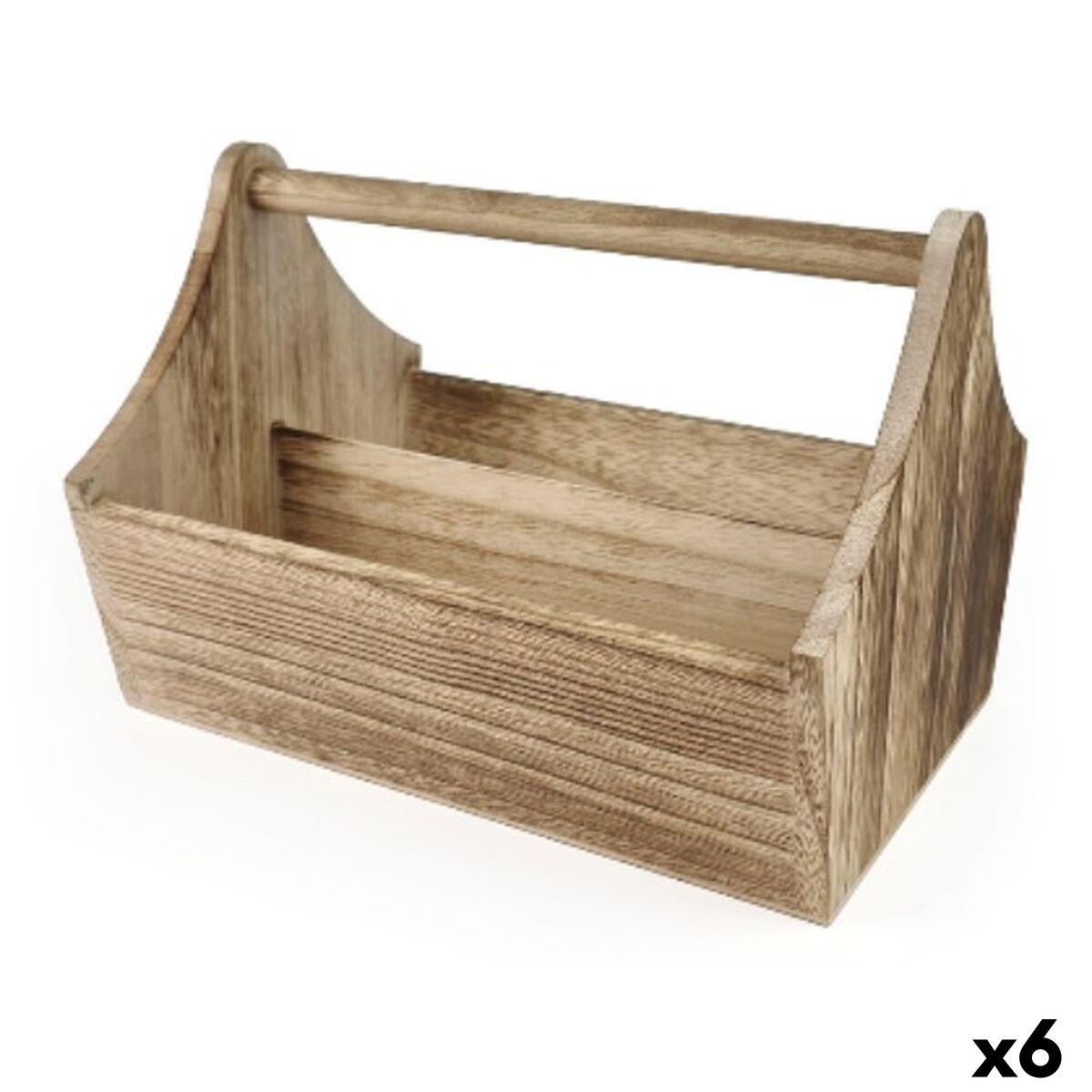 Cesta Multiusos My Bar Madeira 25 x 18 x 18 cm (6 Unidades)