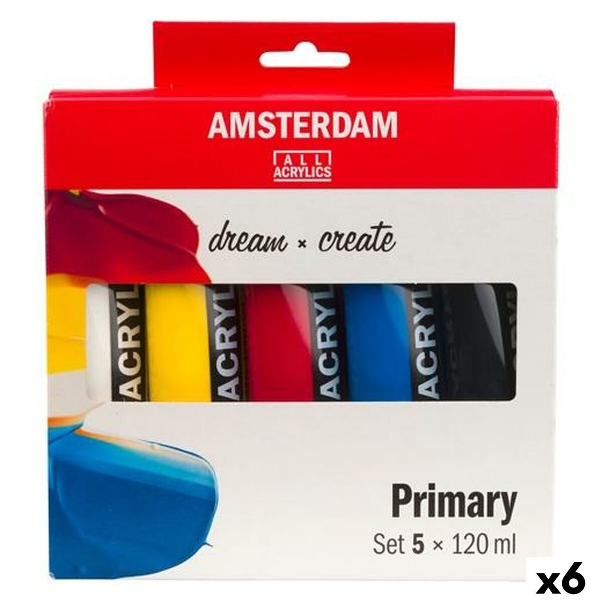 Conjunto de tintas acrílicas Talens Amsterdam Primary Multicolor 120 ml (6 Unidades)