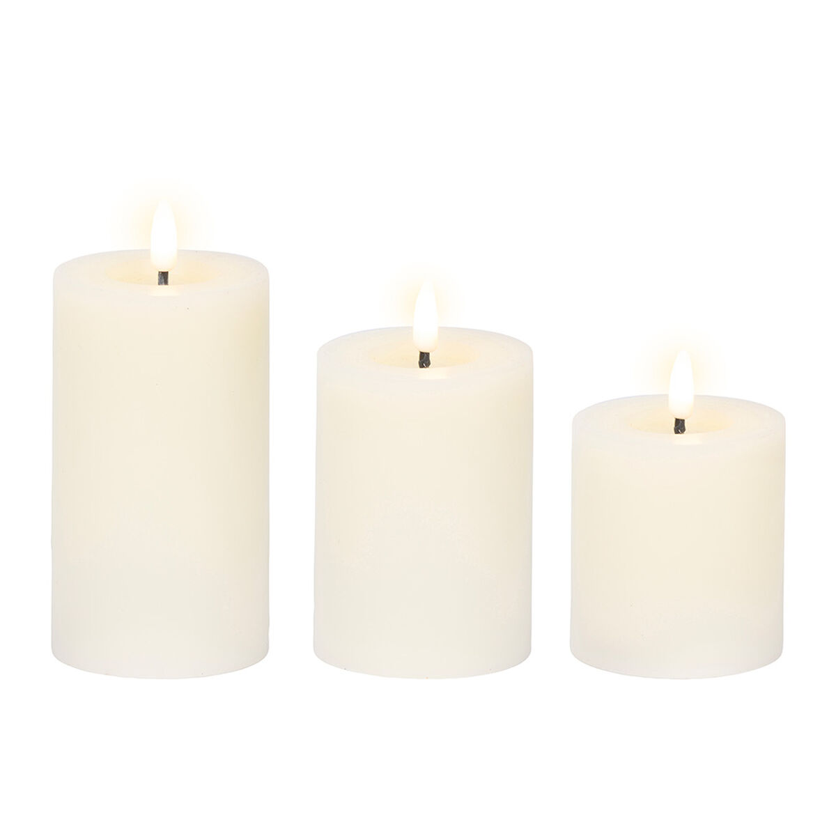 Conjunto de Velas Lumineo Branco Creme (3 Unidades)