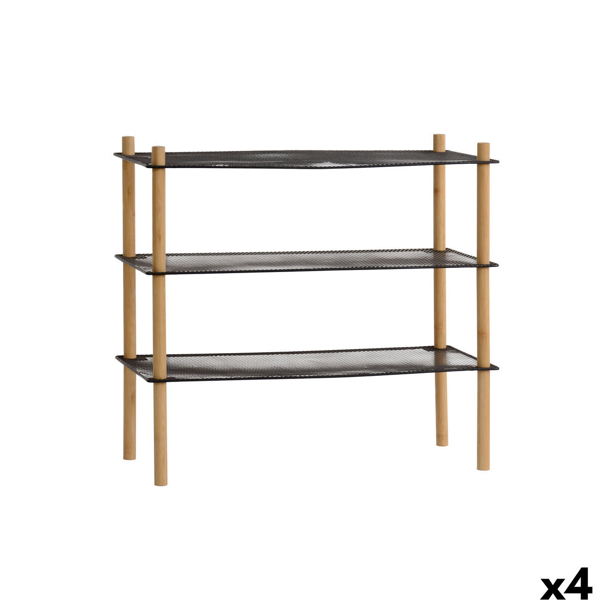 Estantes MobleKit Metal Bambu 63 x 26 x 57 cm (4 Unidades)