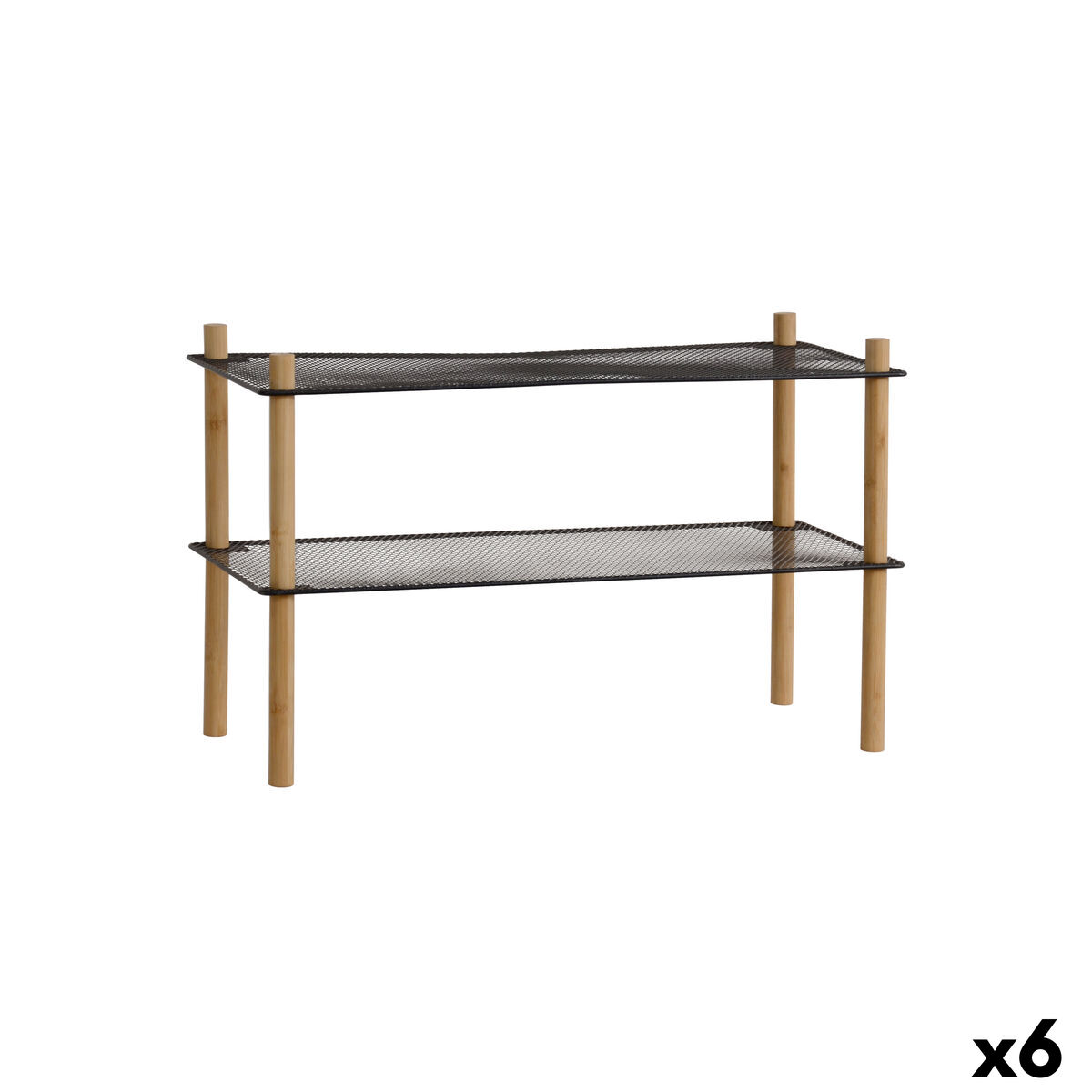 Estantes MobleKit Metal Bambu 63 x 26 x 39 cm (6 Unidades)