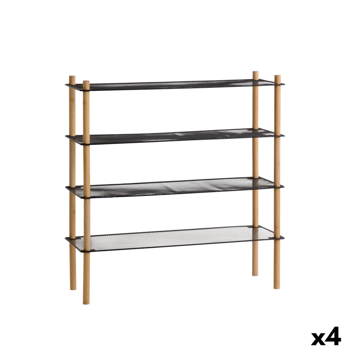 Estantes MobleKit Metal Bambu 63 x 26 x 75 cm (4 Unidades)