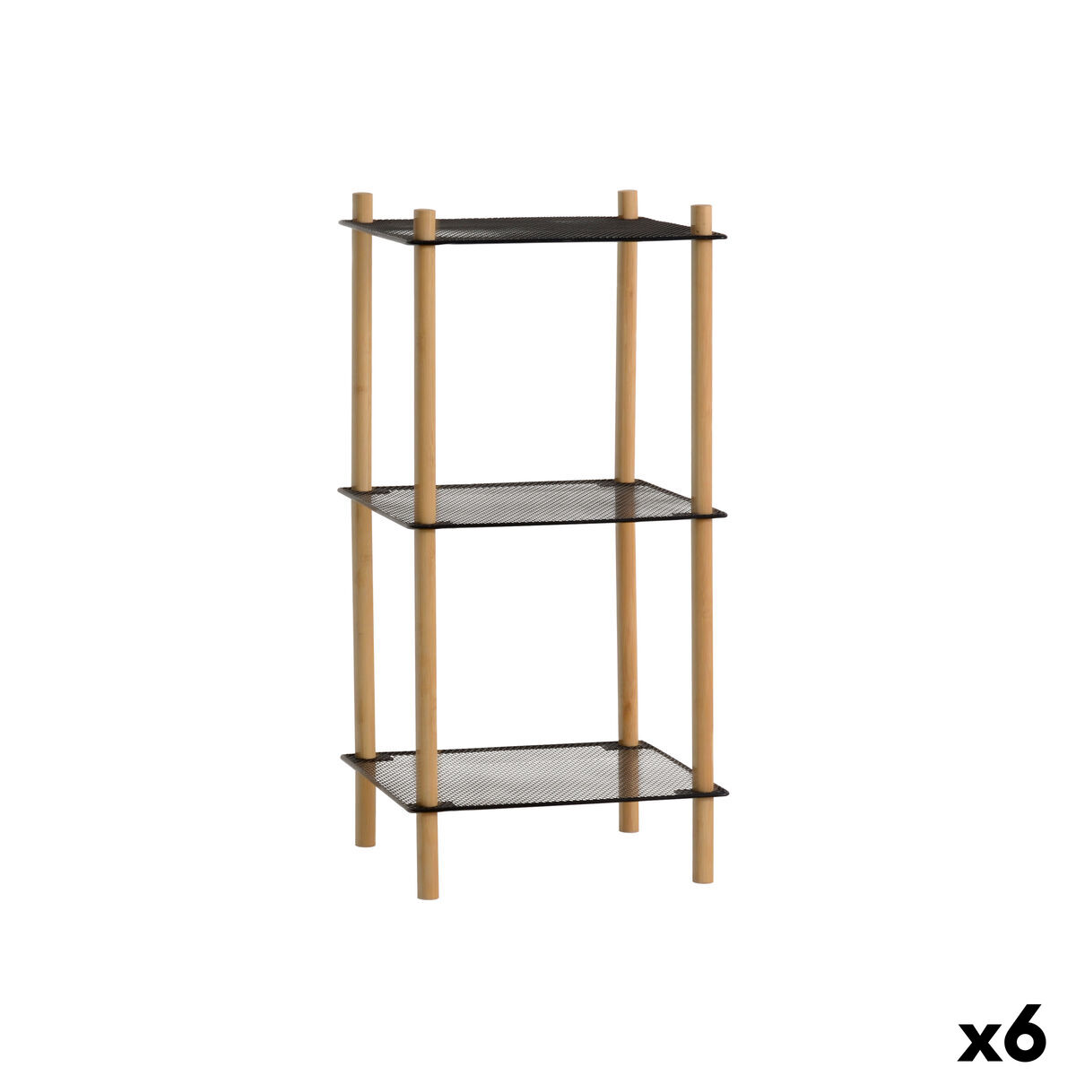 Estantes MobleKit Metal Bambu 35 x 30 x 71 cm (6 Unidades)