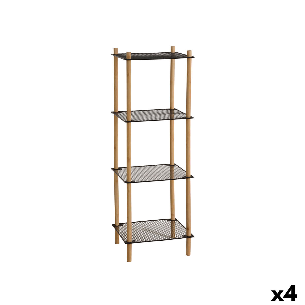 Estantes MobleKit Metal Bambu 35 x 30 x 100 cm (4 Unidades)