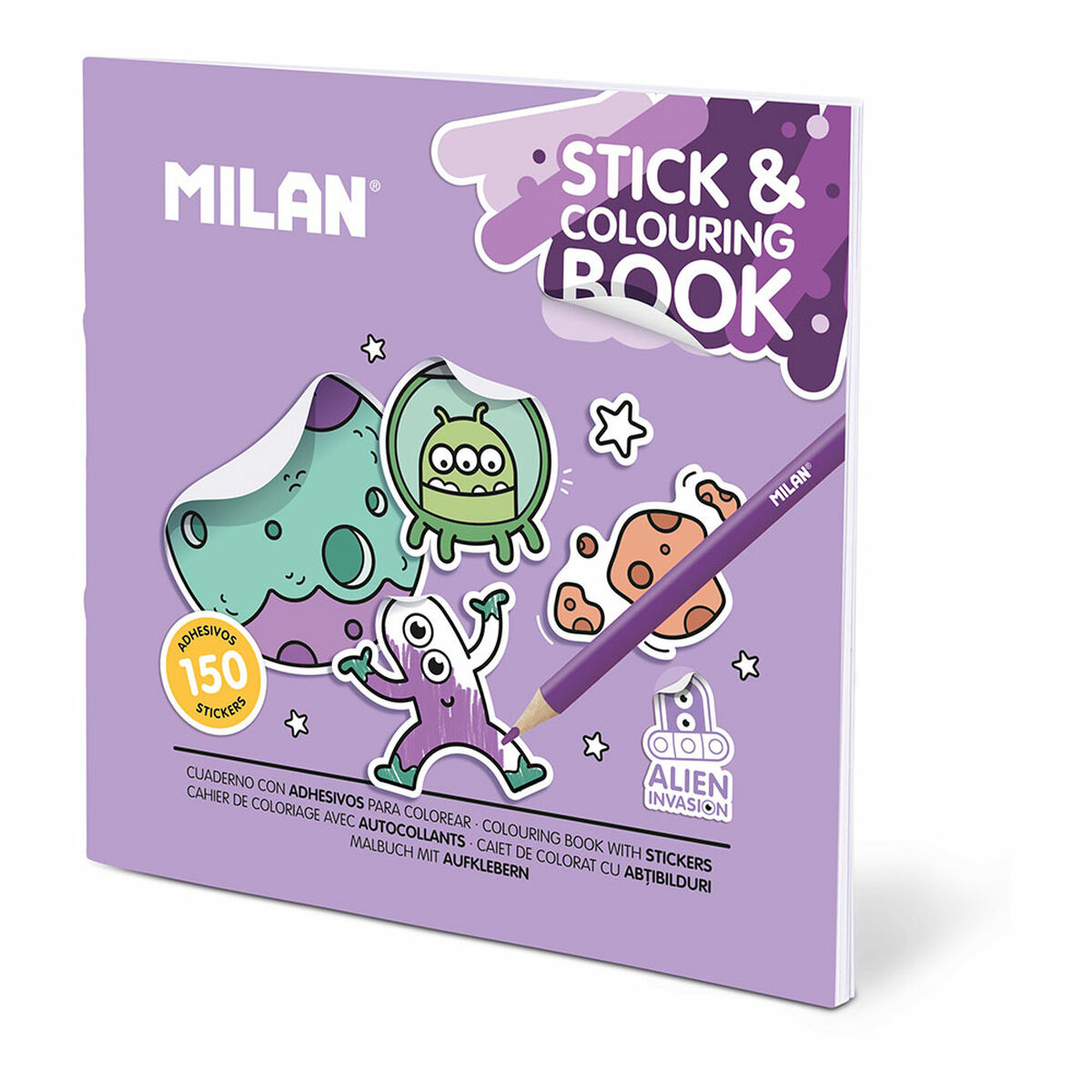 Bloco com Desenhos para Colorir Milan Alien invasion