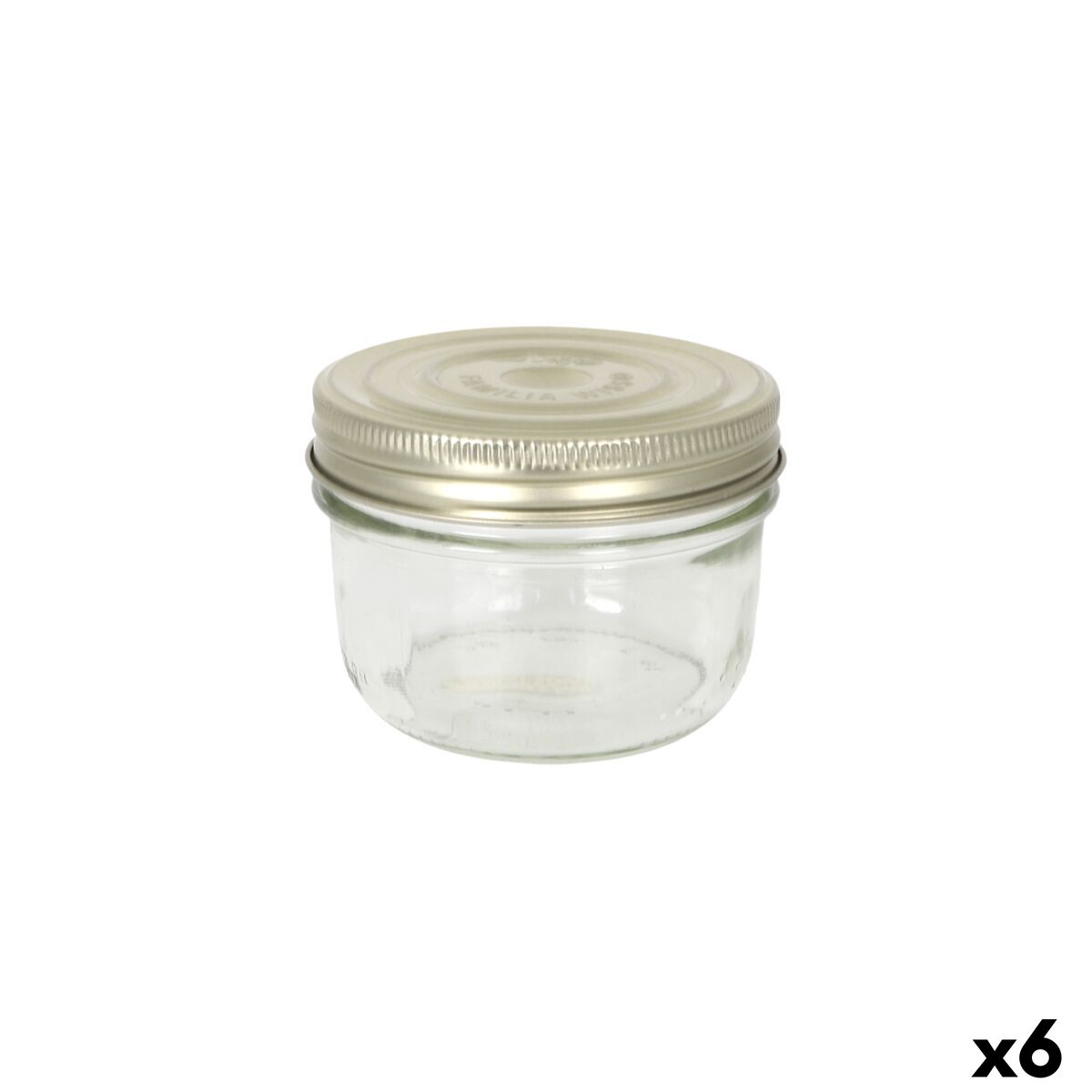 Frasco Le Parfait Wiss Transparente Dourado 350 ml Hermético (6 Unidades)