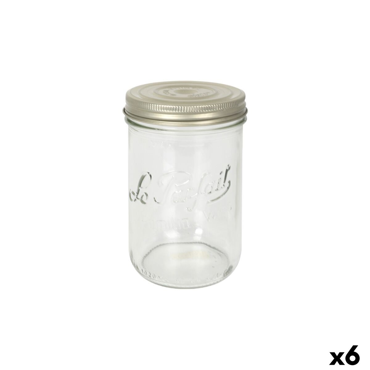 Frasco Le Parfait Wiss Transparente Dourado 1 L Hermético (6 Unidades)