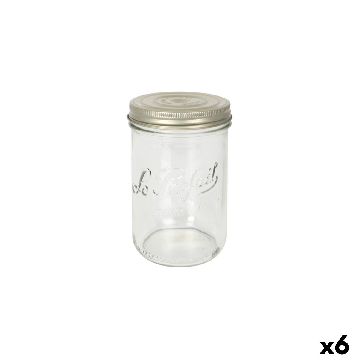 Frasco Le Parfait Wiss Transparente Dourado 500 ml Hermético (6 Unidades)