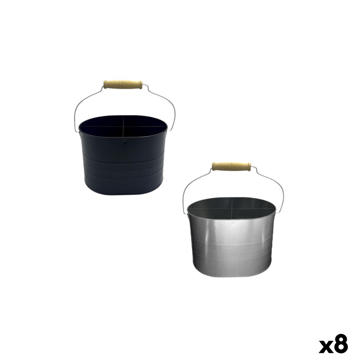 Cesta Multiusos My Bar Metal 16,5 x 12,5 x 11 cm (8 Unidades)