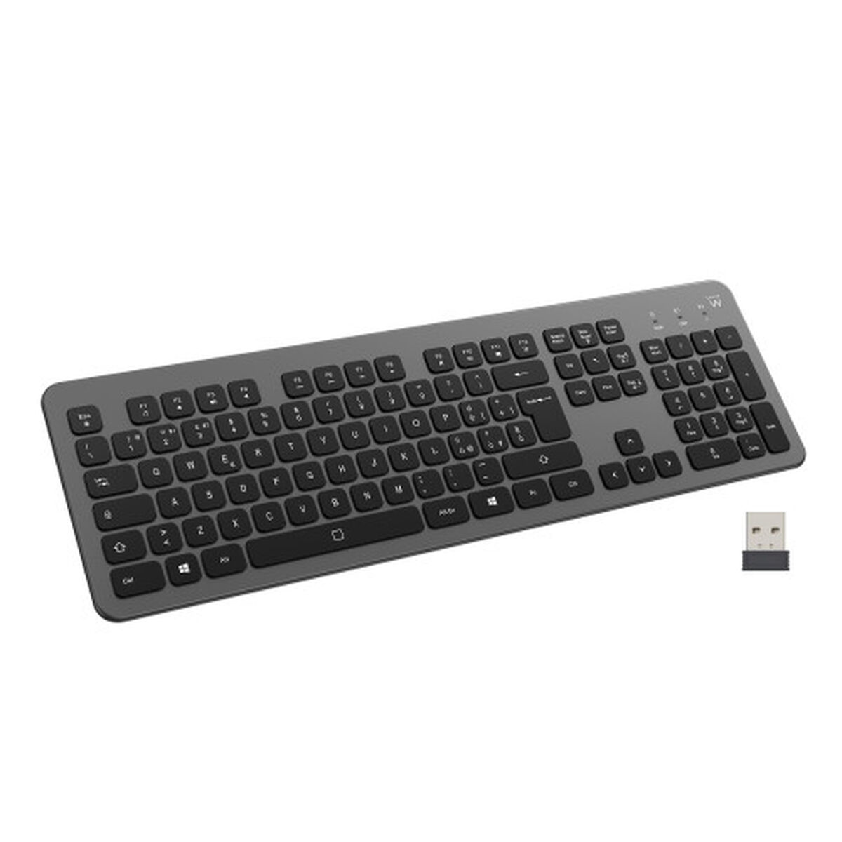 Teclado Ewent EW3296 Preto Cinzento Qwerty espanhol AZERTY