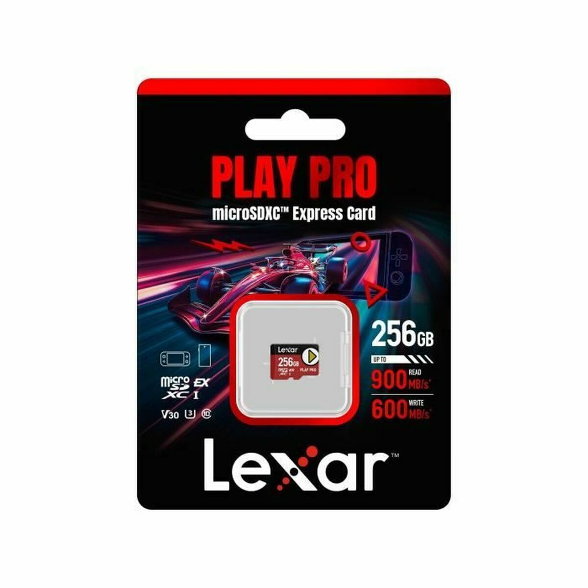 Cartão de Memória Micro SDXC Lexar LMSXPS0256G-BNNNG Preto Vermelho 256