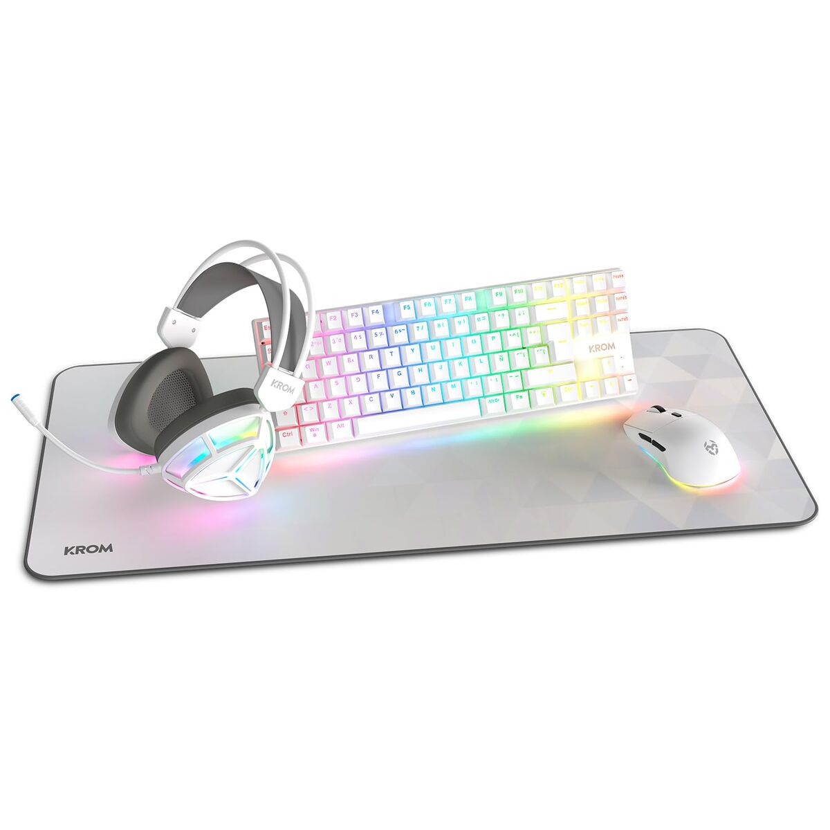 Teclado e Rato Krom NXKROMKLASS Branco