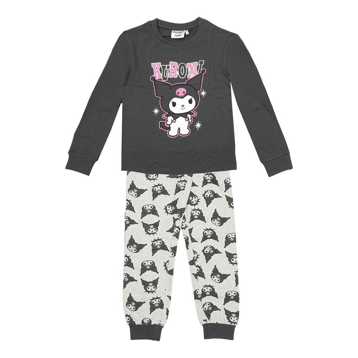 Pijama Infantil Kuromi Cinzento