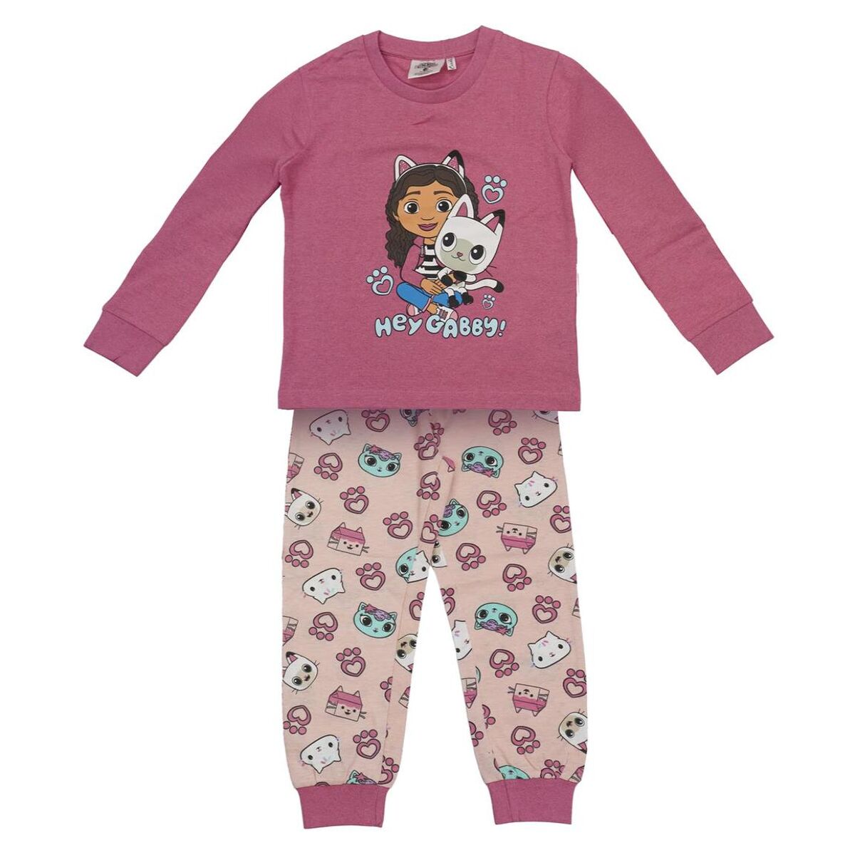 Pijama Infantil Gabby's Dollhouse Cor de Rosa