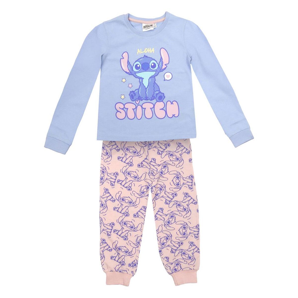 Pijama Infantil Stitch Azul Claro