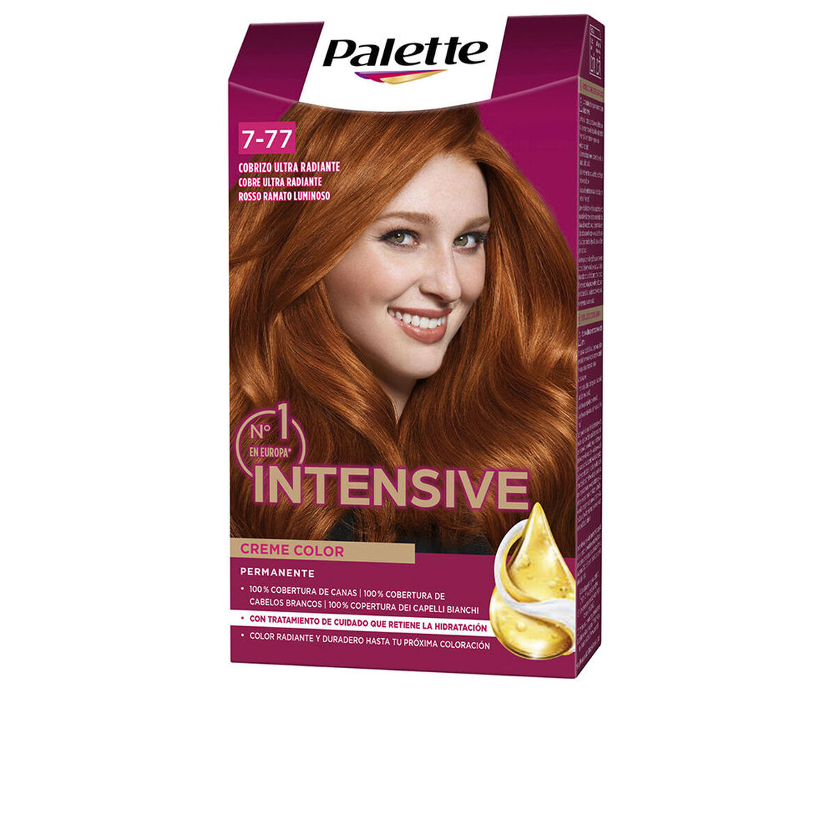 Tinta Permanente Schwarzkopf PALETTE INTENSIVE Nº 7.77-COBRIZO ULTRA RADIANTE