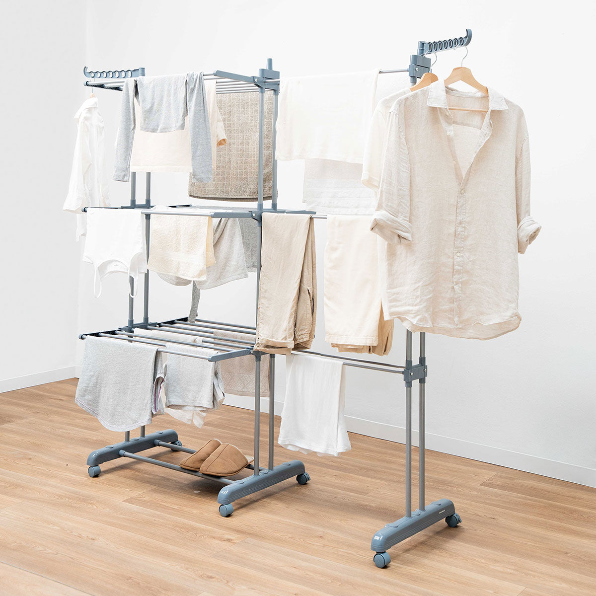 Varal dobrável vertical extensível com rodas Dolver XL InnovaGoods 30 Barras