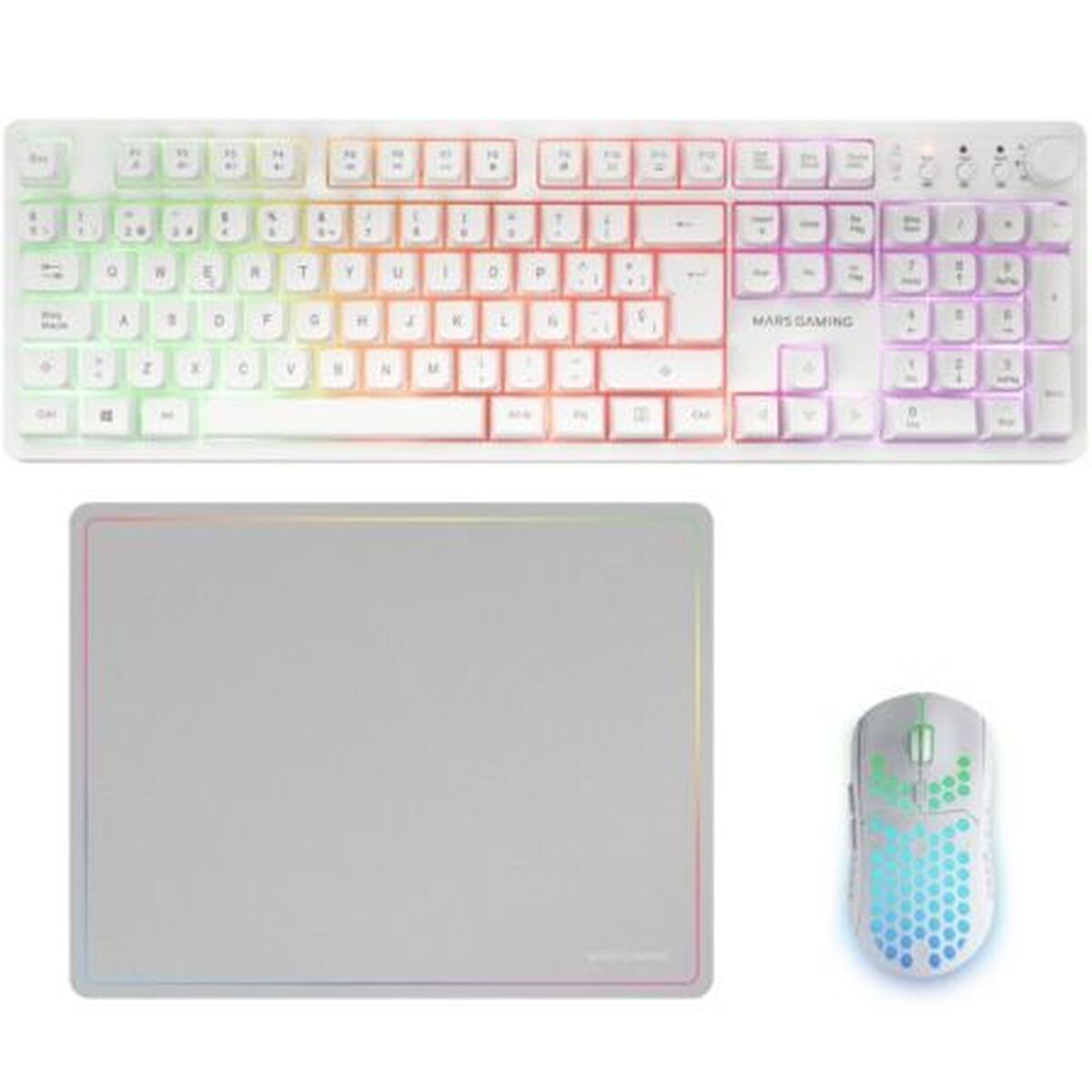 Pack Gaming Mars Gaming MCPWXWES Branco Qwerty espanhol (3 Unidades)
