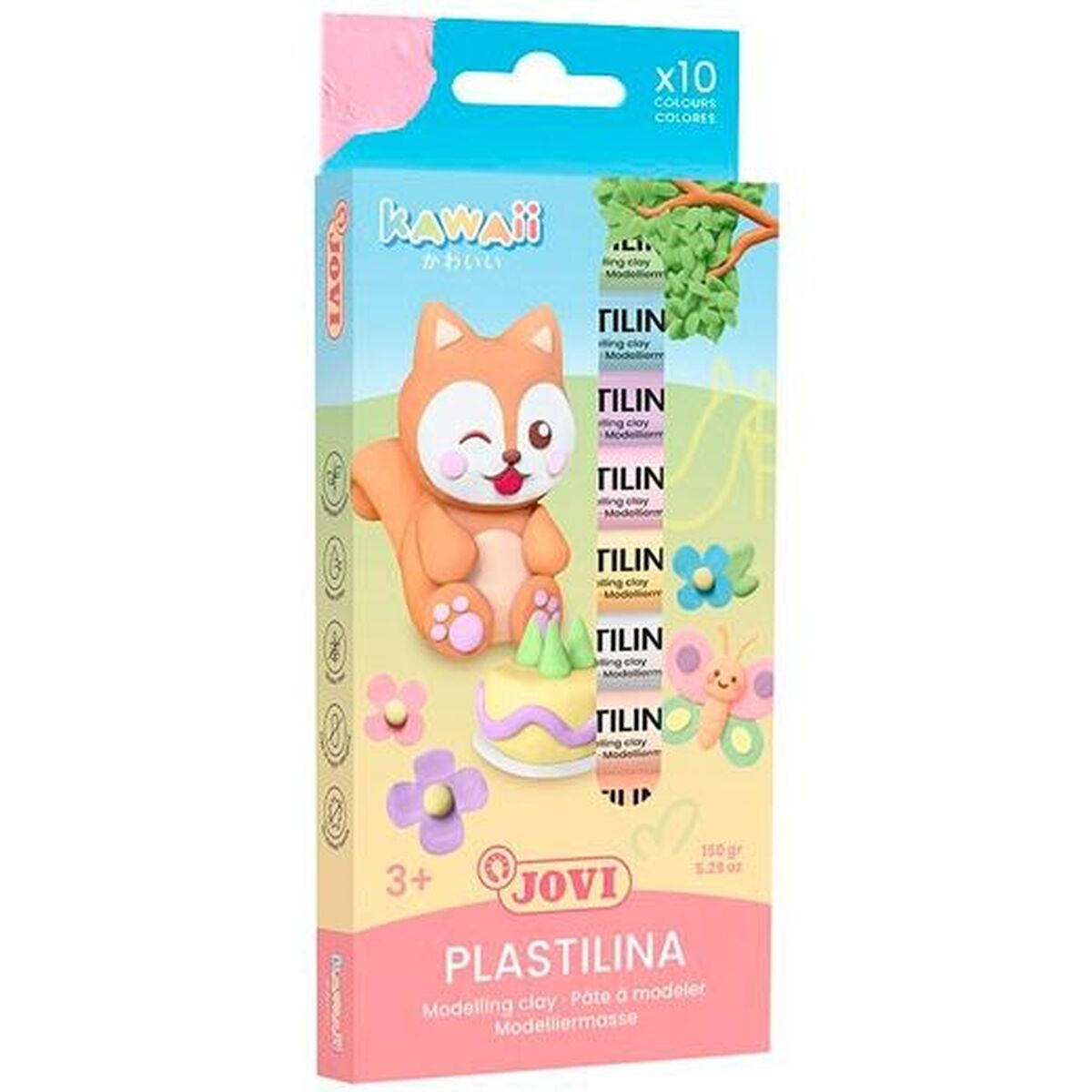 Barras de plasticina Jovi KAWAII Multicolor 10 Peças