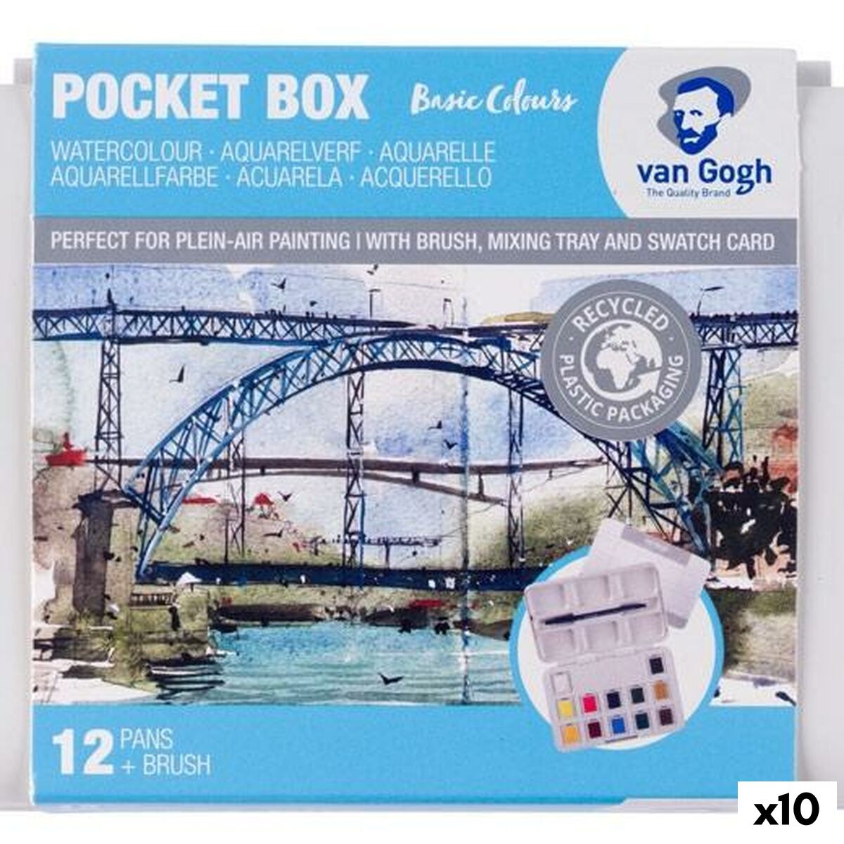 Conjunto de Pintura Aguarela Talens Van Gogh Multicolor (10 Unidades)