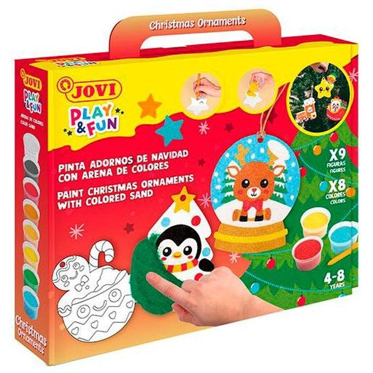 Areia Mágica Jovi PLAY&FUN Christmas Ornaments (3 Unidades)