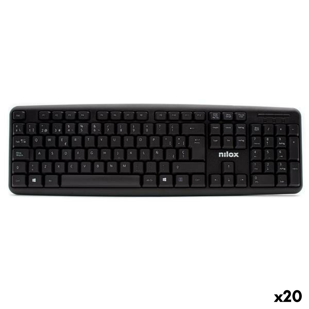 Teclado Nilox Preto Qwerty espanhol (20 Unidades)