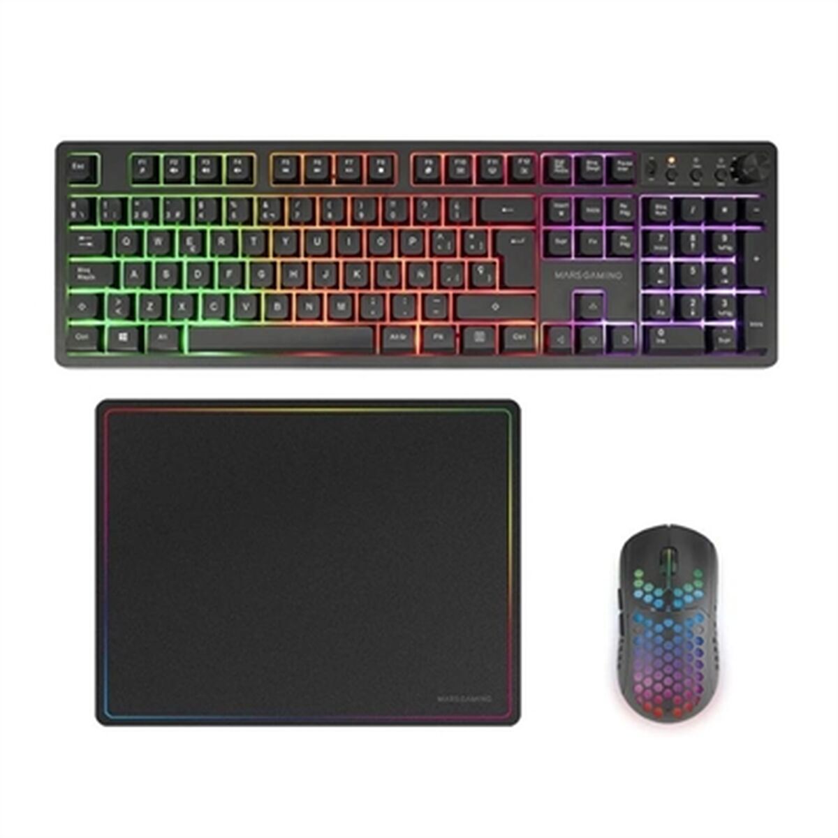 Teclado e Rato Mars Gaming MCPWX Preto Espanhol Qwerty espanhol