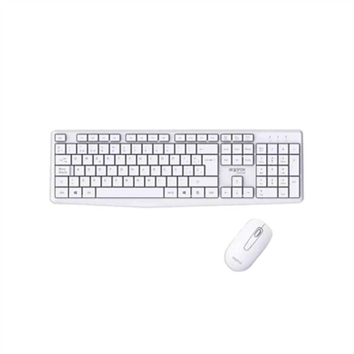 Teclado e Rato approx! X420W 1000DPI Branco Espanhol Qwerty espanhol