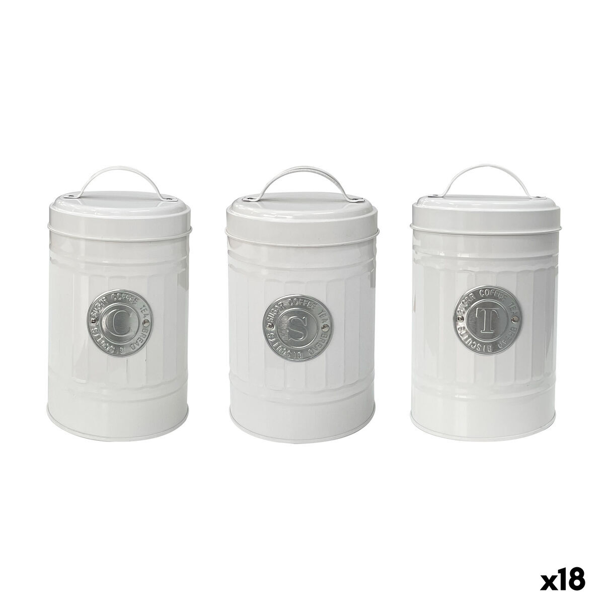 Bote Quttin Branco Prateado Metal (18 Unidades)
