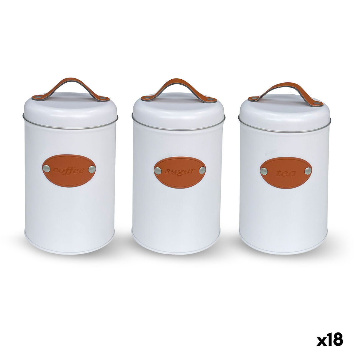 Bote Quttin Branco Castanho Metal (18 Unidades)