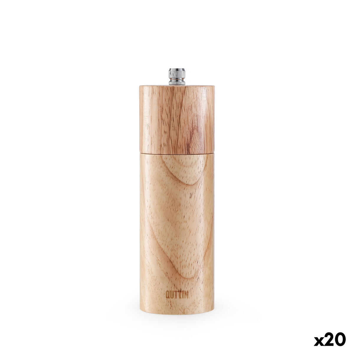 Moinho de Pimenta Quttin Castanho Madeira 5 x 5 x 16 cm (20 Unidades)