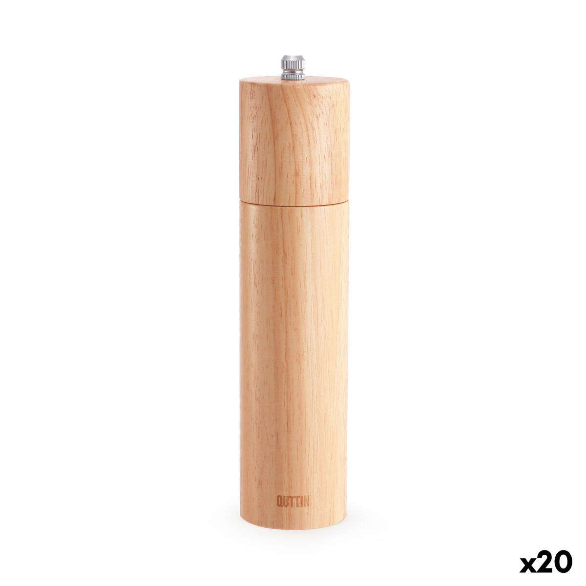 Moinho de Pimenta Quttin Madeira 5 x 5 x 20,5 cm (20 Unidades)