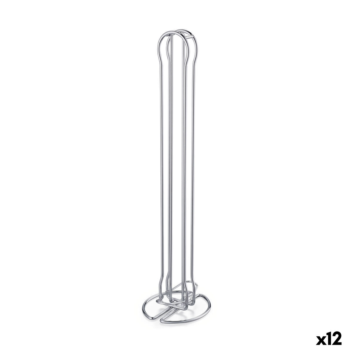 Organizador de Cápsulas de Café Quttin Prateado Ferro 10 x 9 x 37,5 cm (12 Unidades)