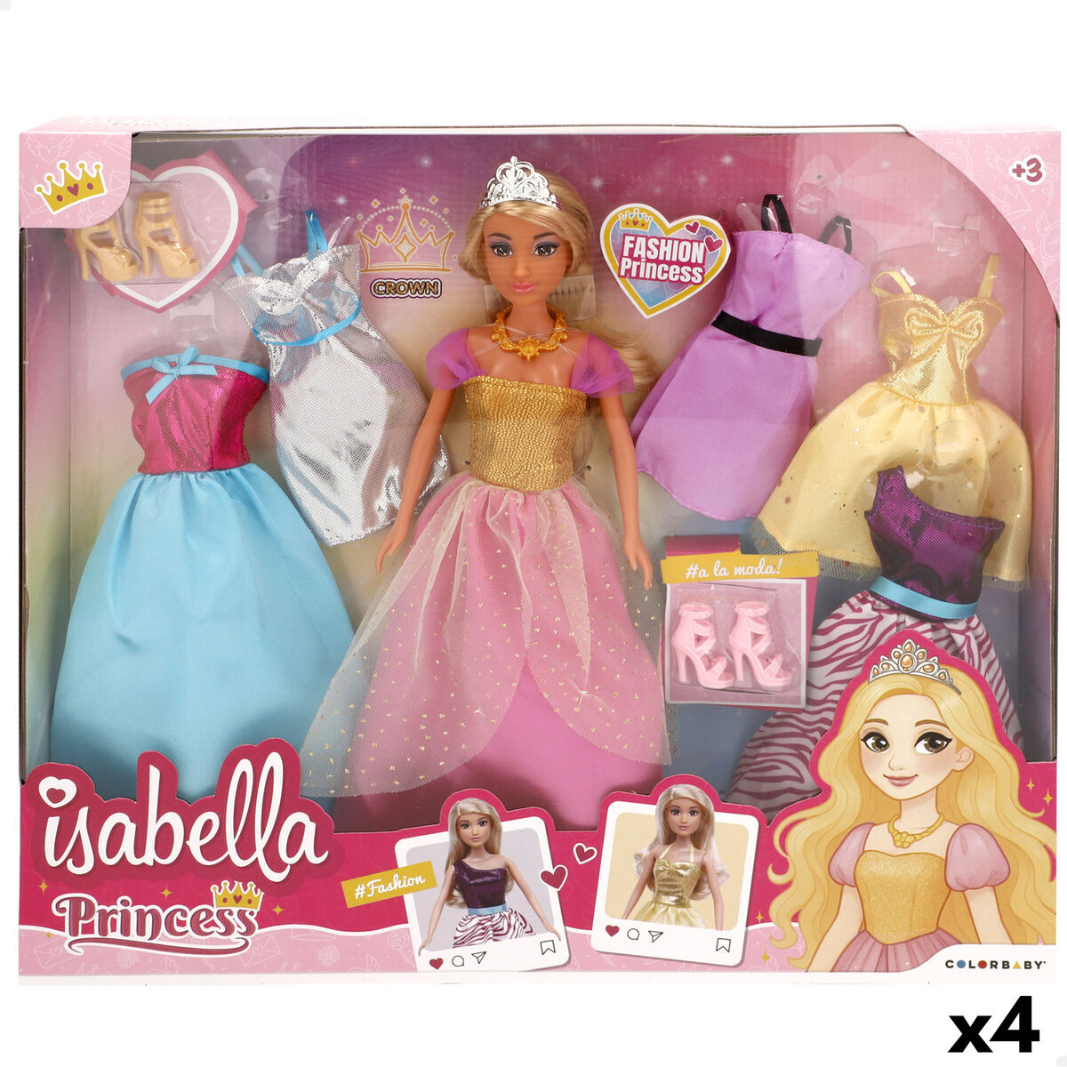 Boneca Colorbaby Isabella 7 X 30 X 4 CM (4 Unidades)