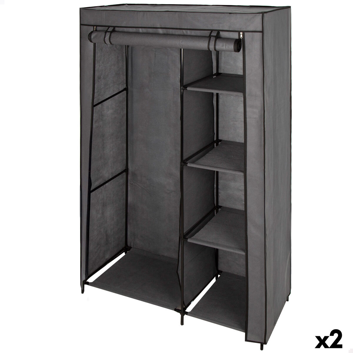 Organizador de Roupa e Sapatos Max Home Cinzento escuro 105 X 160 X 44 CM 2 Unidades