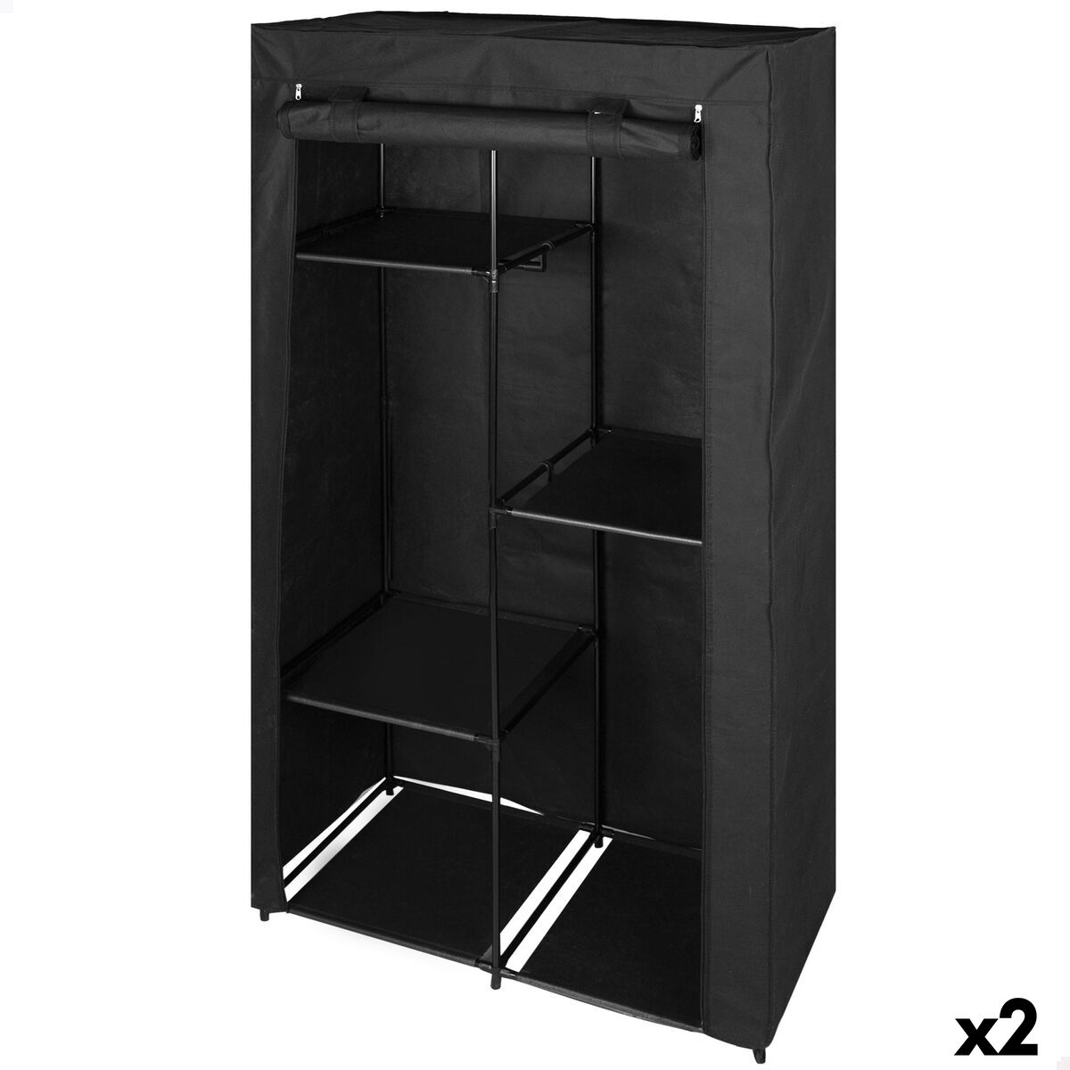 Organizador de Roupa e Sapatos Max Home Preto 88 X 167 X 45 CM 2 Unidades
