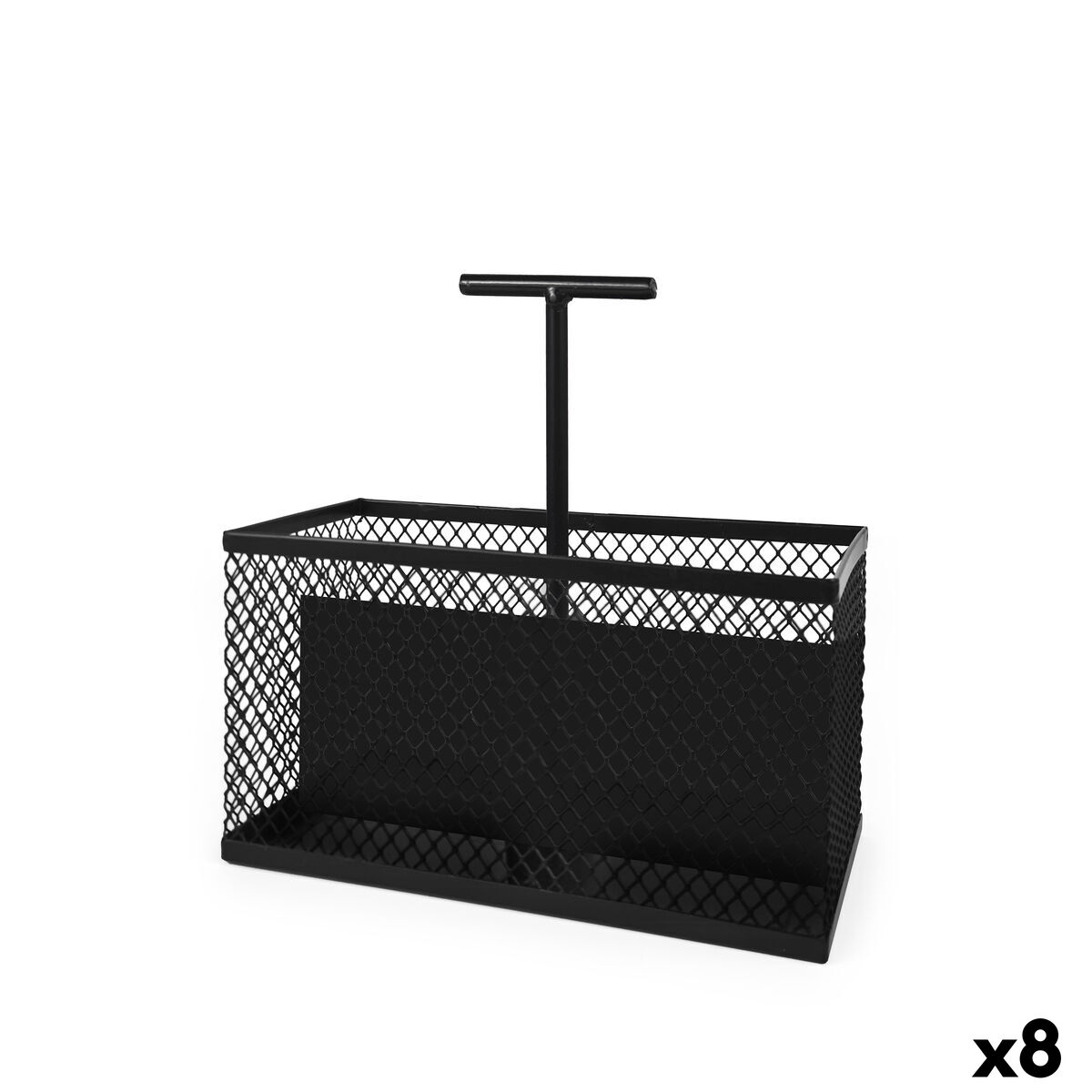 Organizador Multiusos My Bar Preto Metal 20,5 x 10,3 x 21,5 cm (8 Unidades)