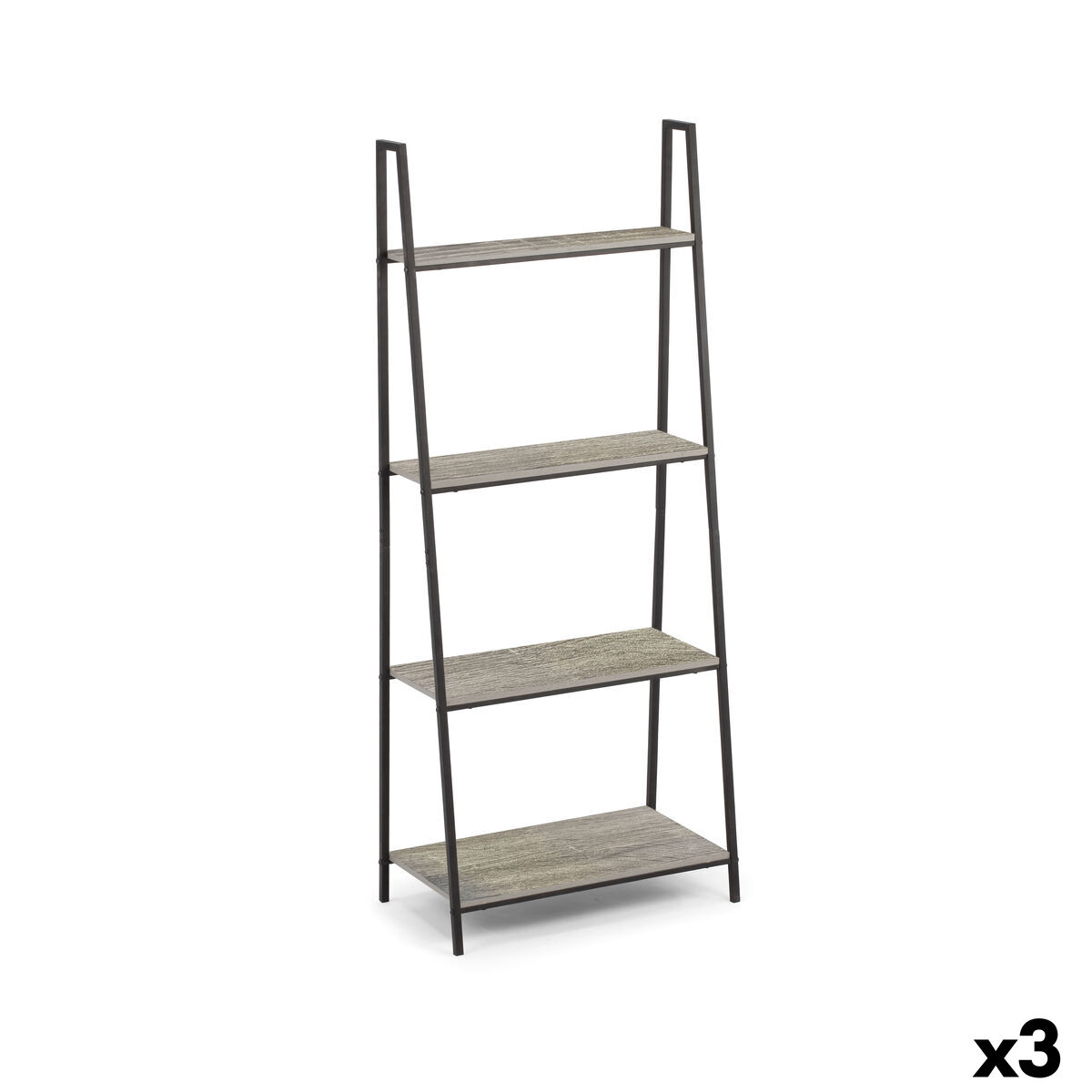 Estantes MobleKit Preto Cinzento Madeira Metal 60 x 34,5 x 150 cm (3 Unidades)
