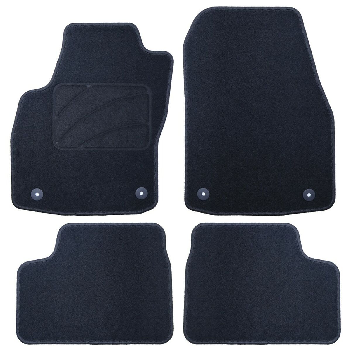 Conjunto de Tapetes de Carro OCC Motorsport OCCOP0008 Preto Opel Astra H Twintop Cabrio 4 Peças