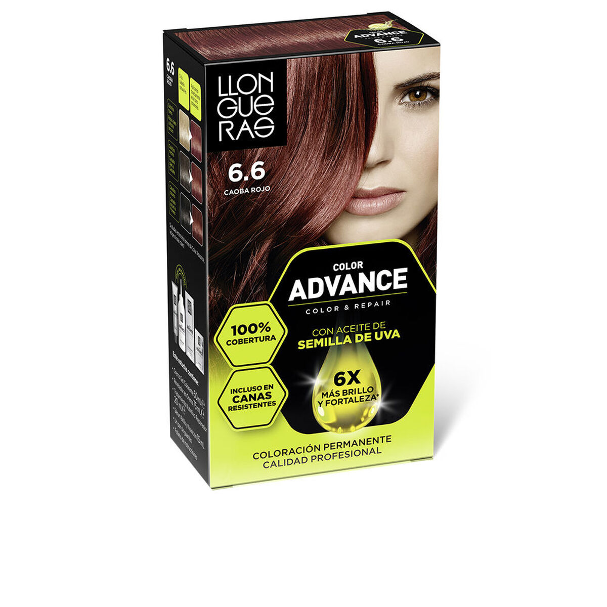 Coloração Permanente Llongueras COLOR ADVANCE Nº 6,6-Caoba Rojo Intenso