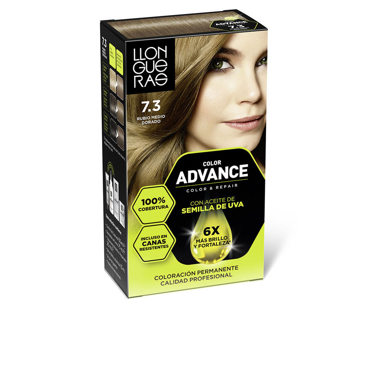 Coloração Permanente Llongueras COLOR ADVANCE Nº 7,3-Rubio Medio Dorado