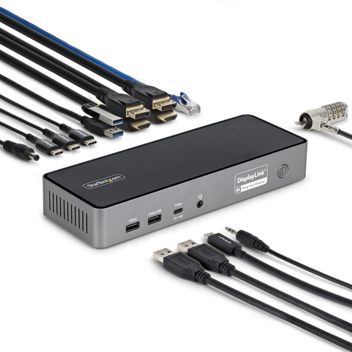 Hub USB Startech DK30C2DPEPRUE Cinzento