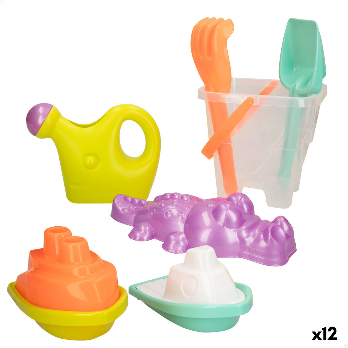 Conjunto de brinquedos de praia Colorbaby 18 x 17 x 18 cm (12 Unidades)
